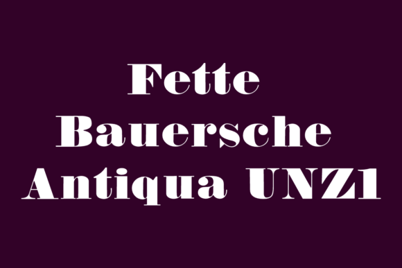 Fette Bauersche Antiqua UNZ1 for Web Design
